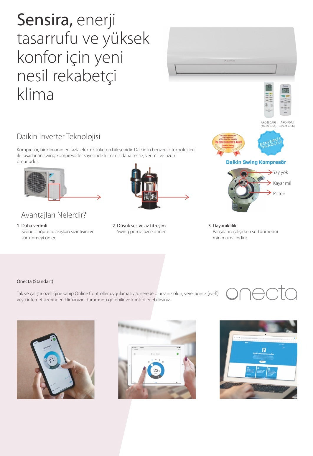 DAİKİN Klima | Sensira (9000-12000-14000-18000-24000 BTU/H) (6 YIL TAM GARANTİ)
