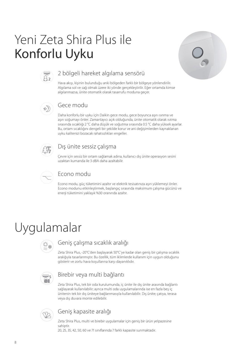 DAİKİN Klima | Zeta Shira Plus (9000-12000-14000-18000-24000 BTU/H)(10 YIL TAM GARANTİ)